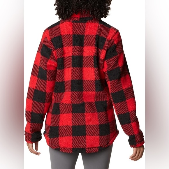 NWT Columbia Women's West Bend Full Zip Red Lily Check Print Size Medium - Picture 2 of 13